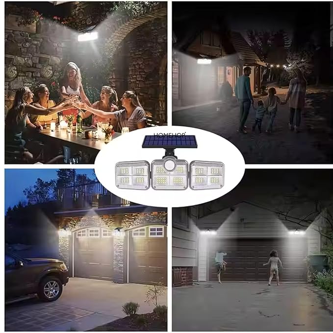 Solar Wall Lights Outdoor Home Waterproof Compound Wall Motion Sensor Garden Lamp for Driveway, Patio, Porch and Courtyard