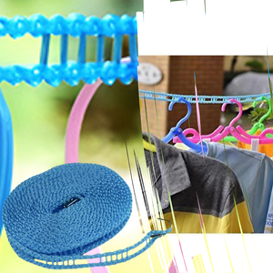 Pack of 3, Windproof Anti-Slip Clothes Washing Line Drying Nylon Rope (5 Meters)