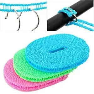 Pack of 3,  Windproof Anti-Slip Clothes Washing Line Drying Nylon Rope (5 Meters)