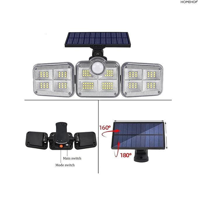 Solar Wall Lights Outdoor Home Waterproof Compound Wall Motion Sensor Garden Lamp for Driveway, Patio, Porch and Courtyard